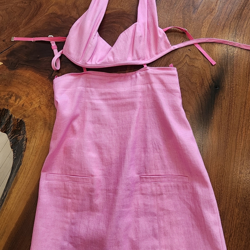 Jacquemus Pink Halter Cutout Mini Dress - Picture 10 of 10